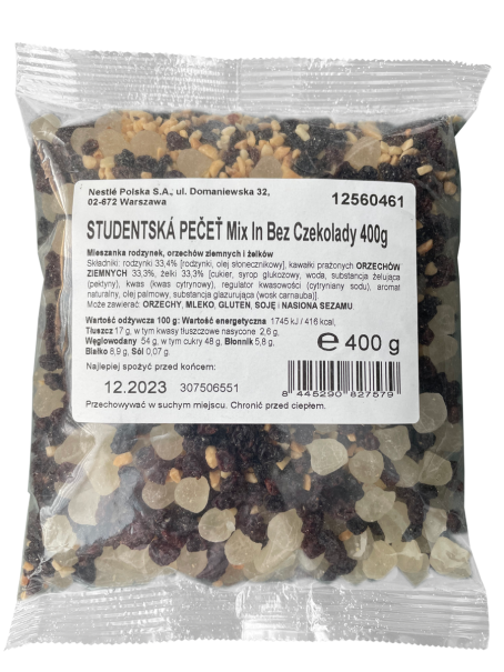 Packshot Studentska Mix in bez czekolady