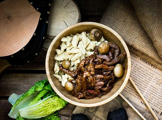 Strogonof wołowy z sosem BBQ