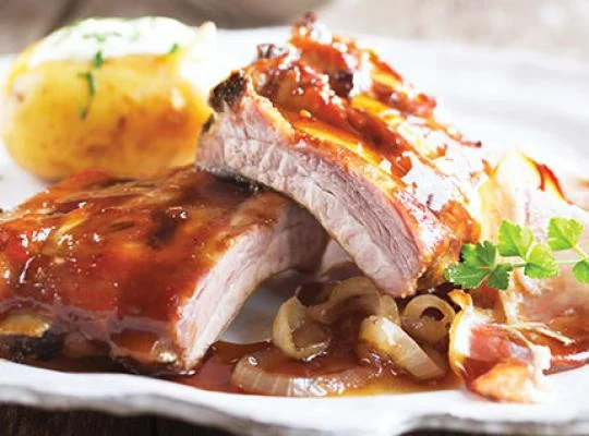 Żeberka wieprzowe w sosie barbecue