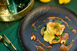 Zapiekanka z dorsza i raków